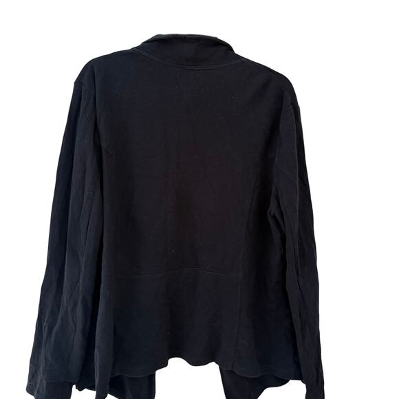 Caslon Open Front Cotton Cardigan Blazer Black Size XXL Mature Lagenlook - Picture 8 of 10
